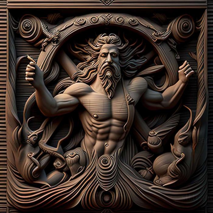 3D model Poseidon Master of Atlantis game (STL)